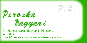 piroska magyari business card
